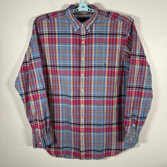 Ralph Lauren Other - Ralph Lauren Button Down Shirt Mens‎ XLT Blue Red Plaid Long Sleeve Pony Oxford